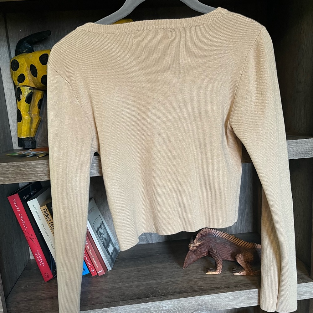 Tan Cropped Sweater - Picture 4 of 4